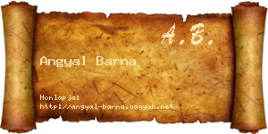 Angyal Barna névjegykártya